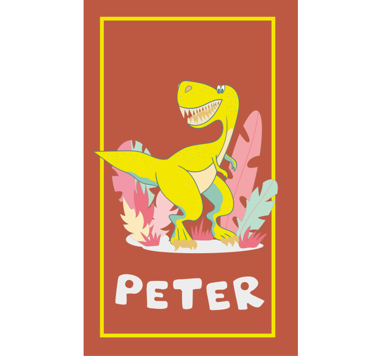 žlutý t-rex se jménem Roleta dinosaurus - TenStickers