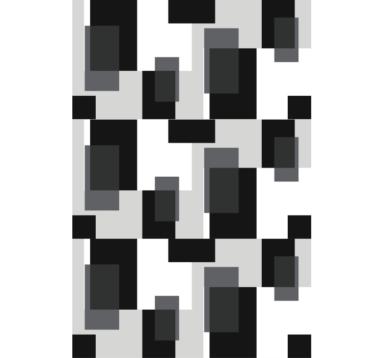 černé a bílé barevné bloky obývací pokojroleta - TenStickers