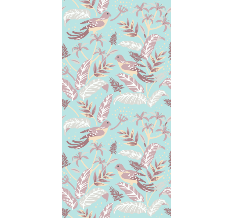 Modrá a růžová flóra více květů a rostlinroleta - TenStickers