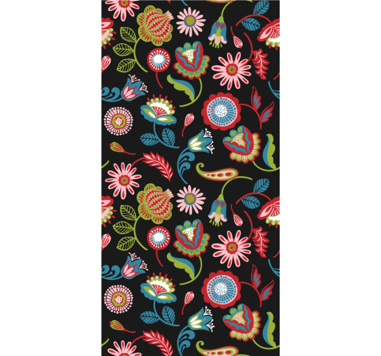 Barevný lidový vzor květinová roleta - TenStickers