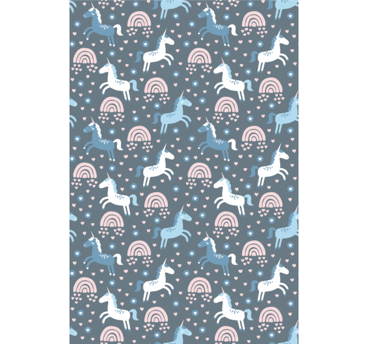 Modří jednorožci a duhy Roleta děti - TenStickers