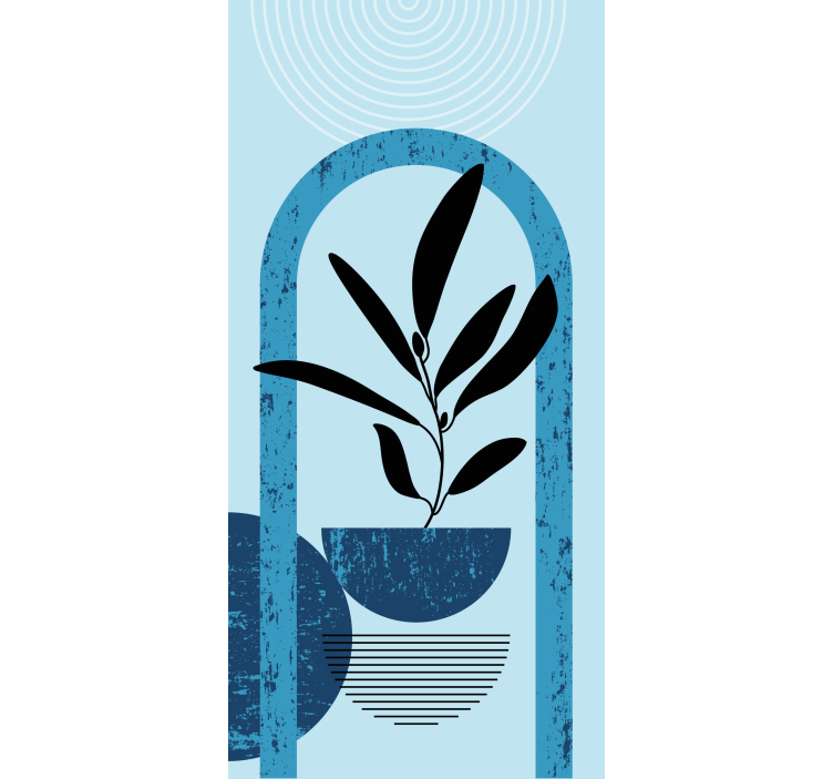 Modrá stylová hrnková rostlina Roleta Květiny a rostliny - TenStickers