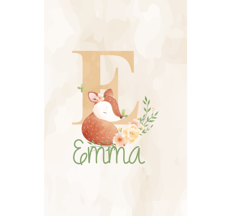 Liška s iniciálou a jménem Roleta děti - TenStickers