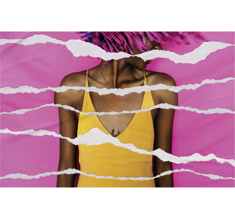 žena obraz v roztrhaný papír stylu ložniceroleta - TenStickers