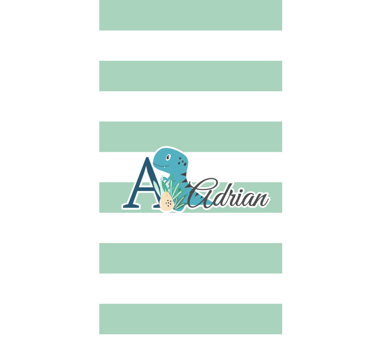 Pruhovaný dinosaurus se jménem Roleta děti - TenStickers