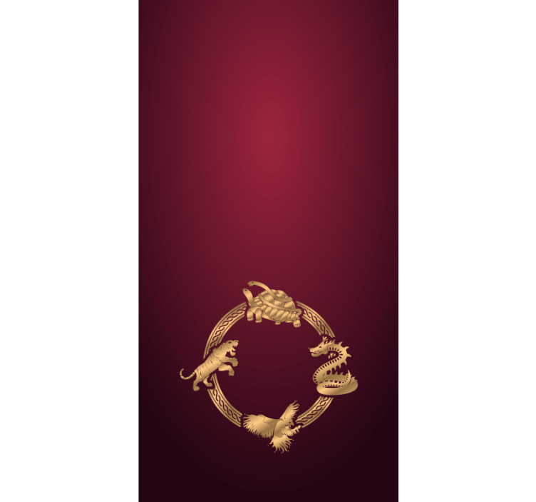 Zdobená zlatá stvoření zvířecí roleta - TenStickers