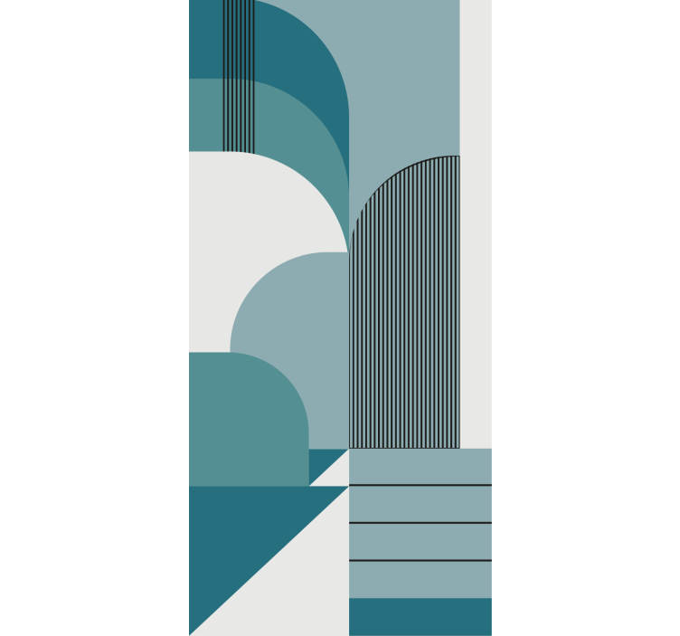 Modré obloukové vzory Moderní roleta - TenStickers