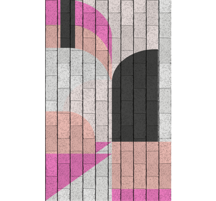 Metalická šedá a růžová geometrická designová roleta - TenStickers