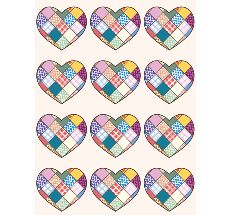 Barevné patchwork srdce Romantická roleta - TenStickers