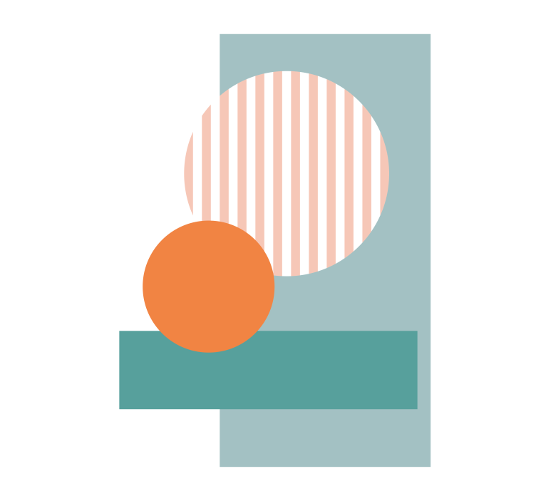 Modré abstraktní kruhy Roleta do obývacího pokoje - TenStickers