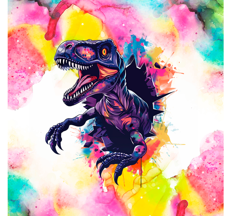 Syté barvy velociraptor Roleta dinosaurus - TenStickers