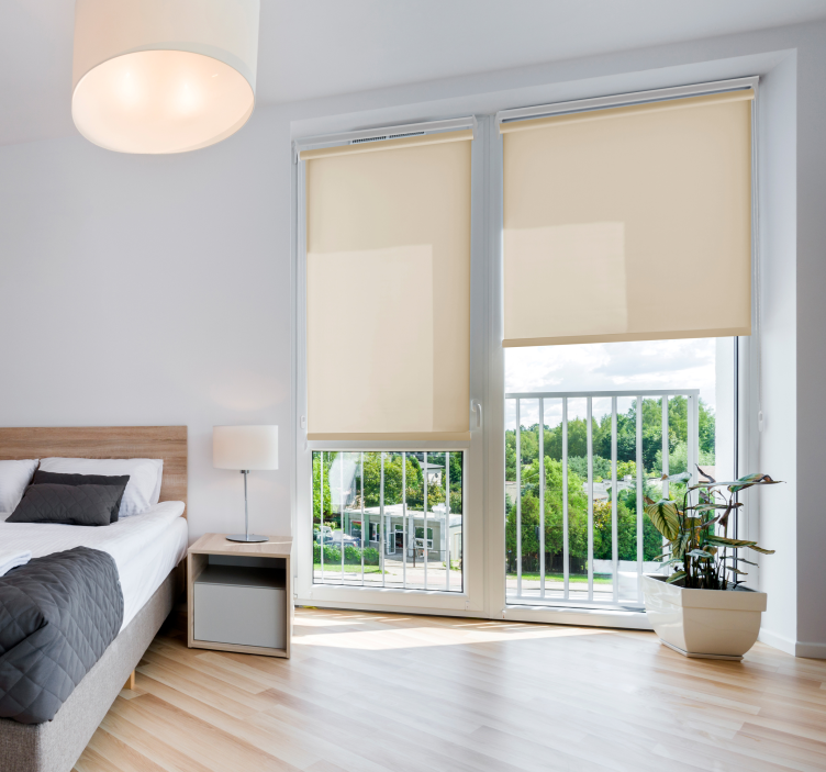 Béžová průsvitná roleta do ložnice - TenStickers