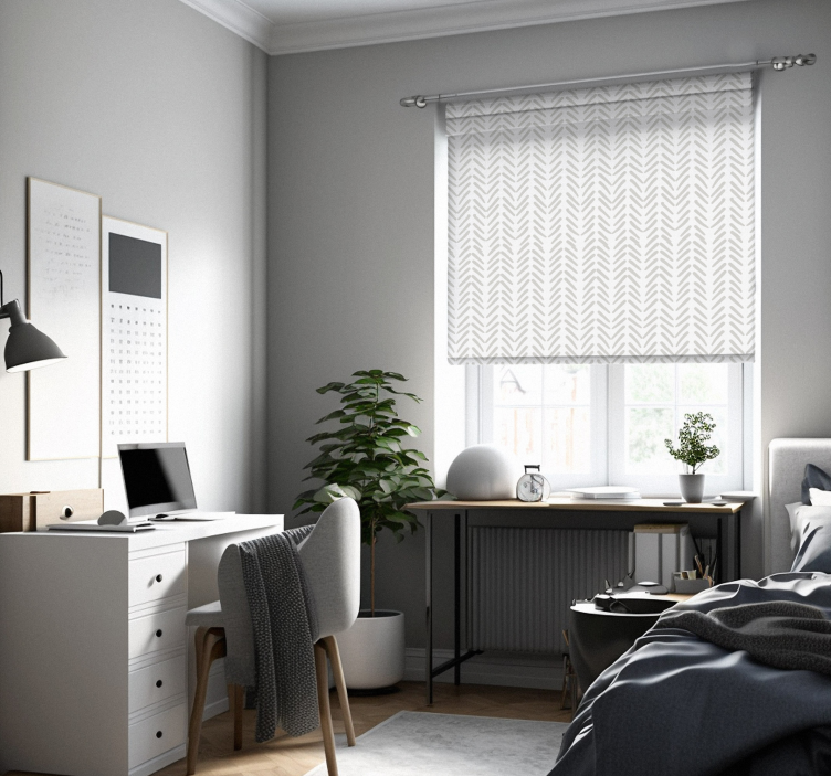 šedé abstraktní čáry cik cak nordic blind - TenStickers