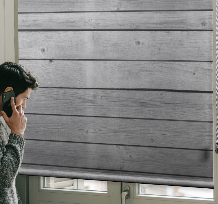 Dřevěná tmavě šedá venkovská roleta - TenStickers