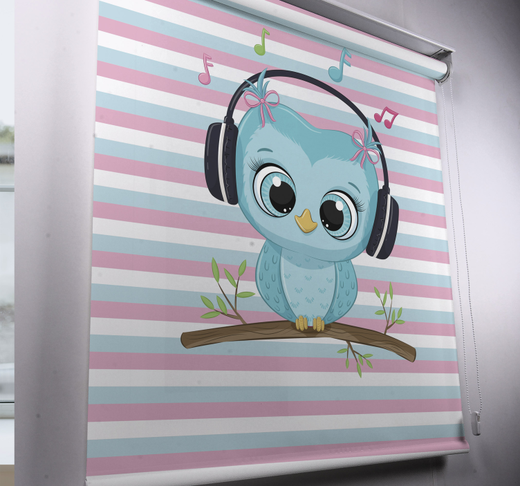 Hudební ilustrace sova zvířecí roleta - TenStickers