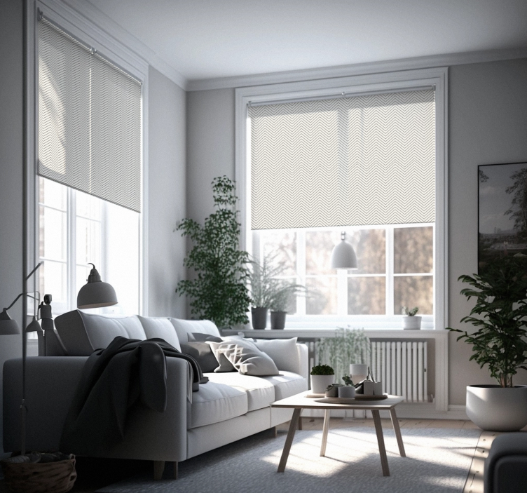 šedé linky rustikální roleta - TenStickers