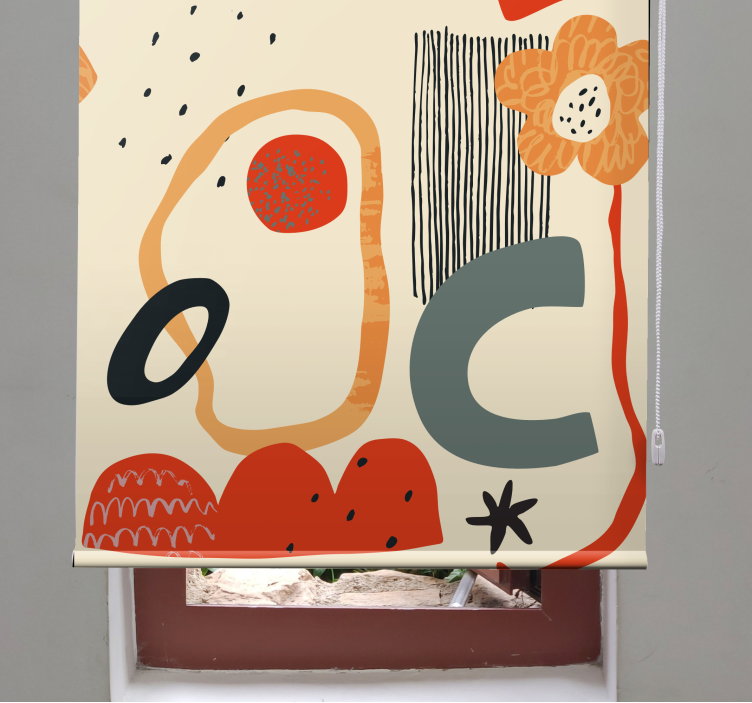 Abstraktní květinová kompozice Roleta - TenStickers