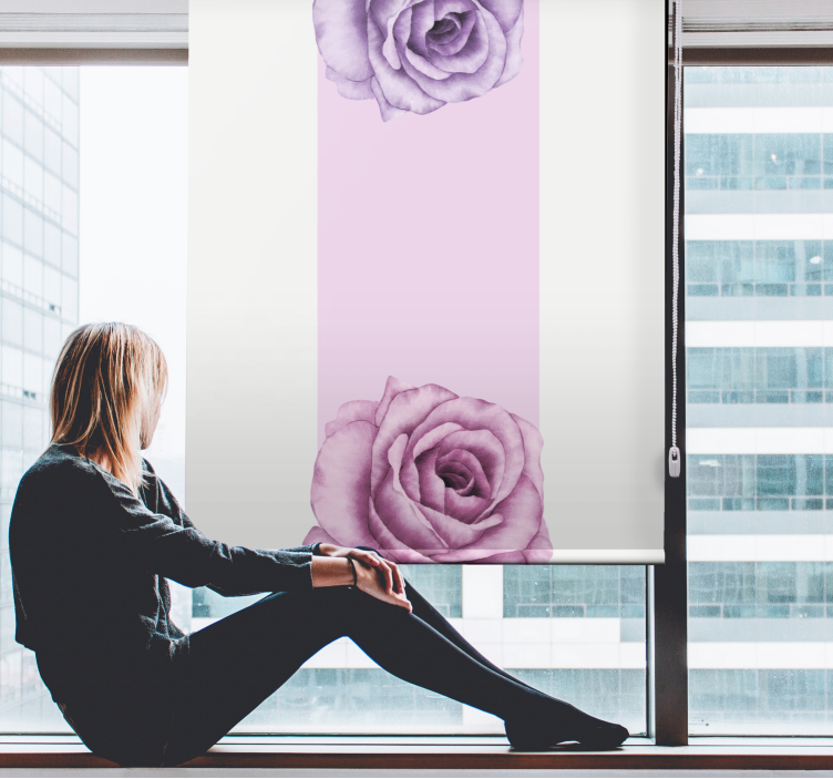 Akcent fialové růže Roleta Květiny a rostliny - TenStickers