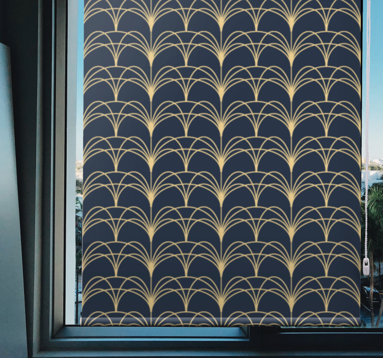 "art deco" modré oblouky vzor elegantní blind - TenStickers