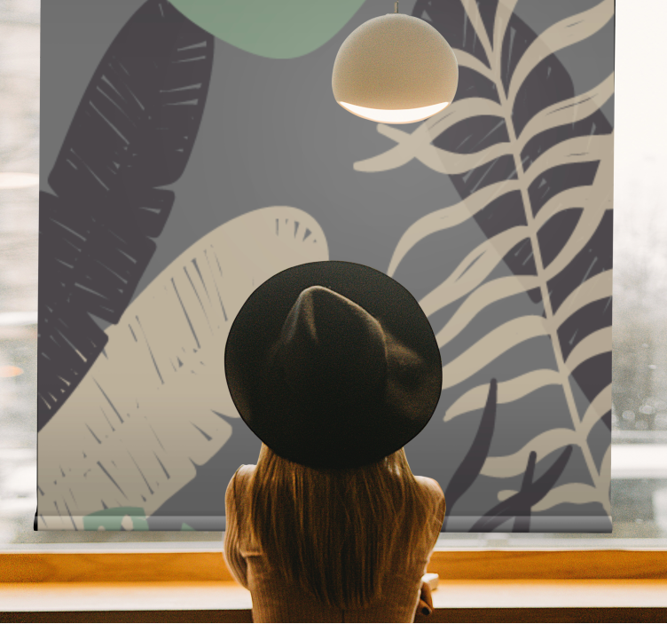 "boho" styl džungle květiny a rostlinaroleta - TenStickers