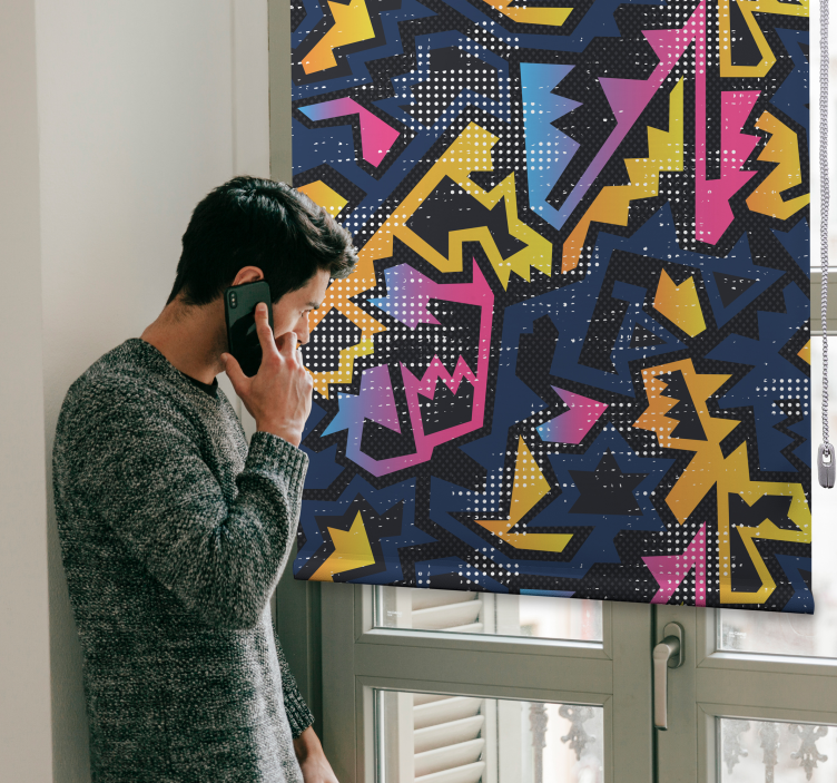 Geometrické graffiti teenagerroleta - TenStickers