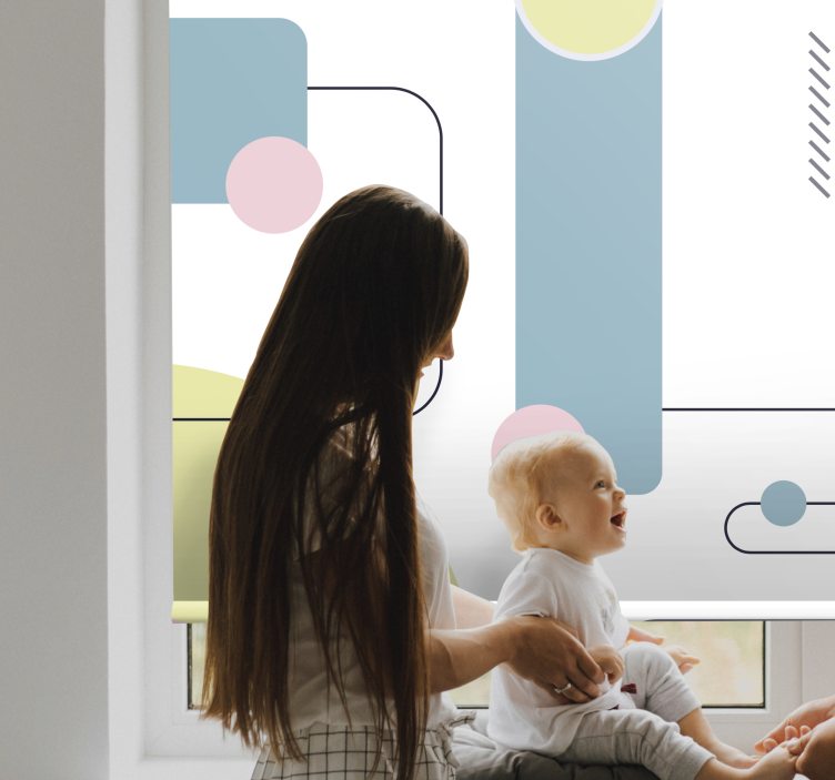 Hrají geometrické tvary Moderní roleta - TenStickers