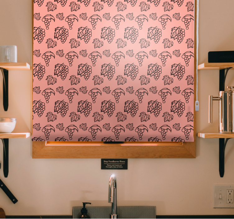 Hrozny a listy vzor Roleta ovoce a zeleninu - TenStickers