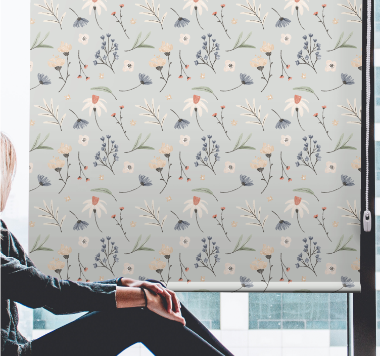 Jemné prvky Květinová roleta - TenStickers