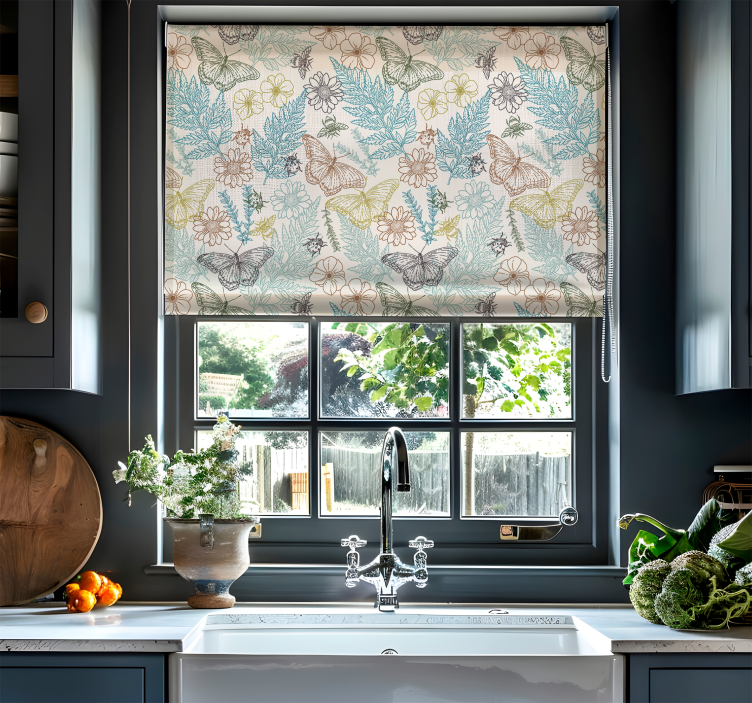 Květinové motýly Motýlí roleta - TenStickers