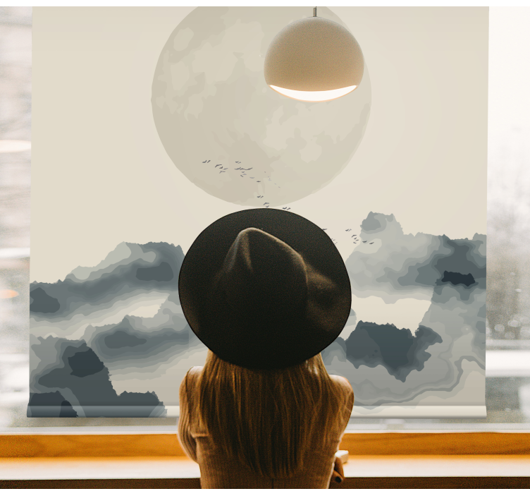 Měsíční mrakodrap Moderní roleta - TenStickers