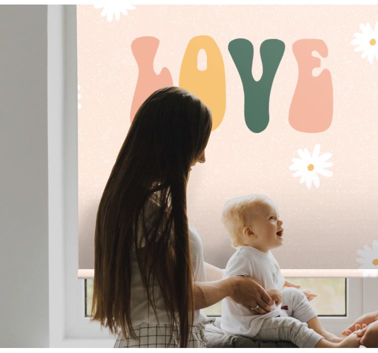 Miluji květinový vzor Roleta s textem - TenStickers