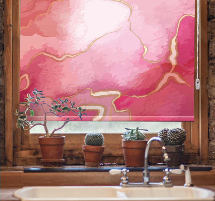 Moderní žaluzie s efektem růžového a zlatého mramoru - TenStickers