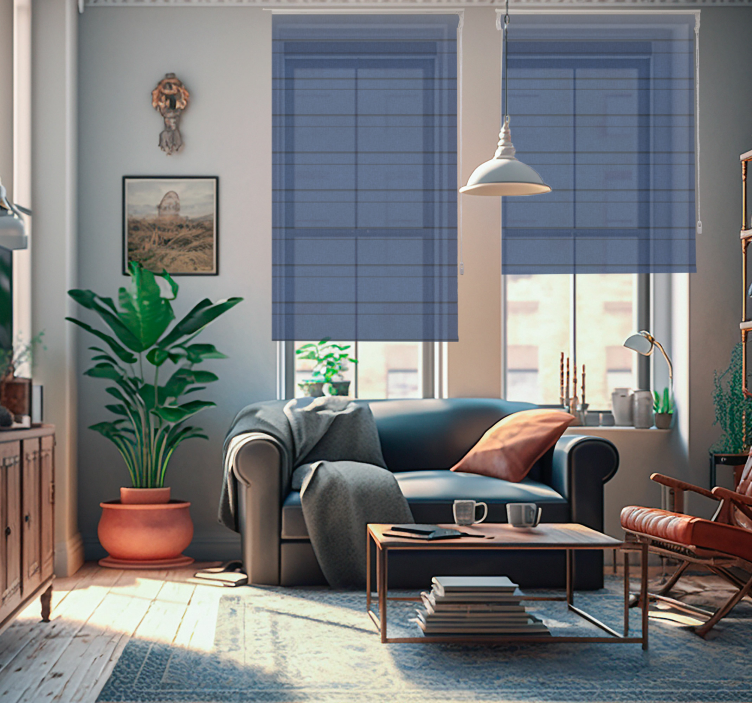 Modré pruhy Roleta do obývacího pokoje - TenStickers