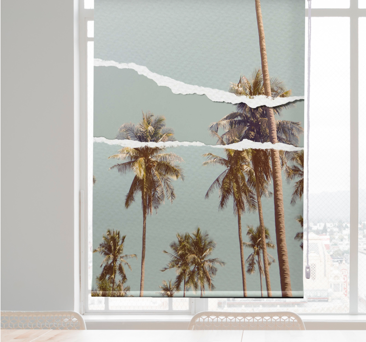 Palmy obrázek ve stylu roztrhaného papíruroleta - TenStickers