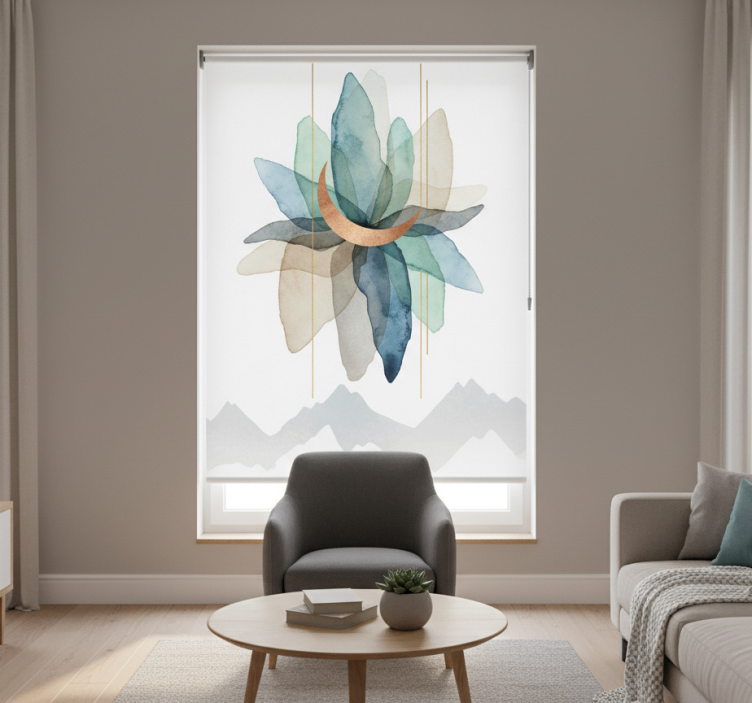 Skandinávská roleta barevná abstraktní horská krajina - TenStickers