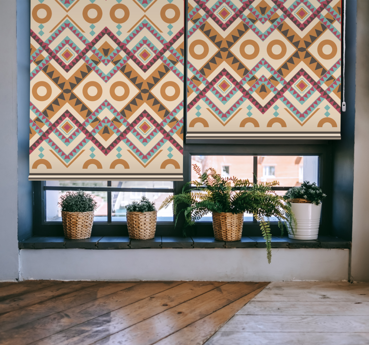 Vícebarevné diamanty vzor okenní roleta - TenStickers