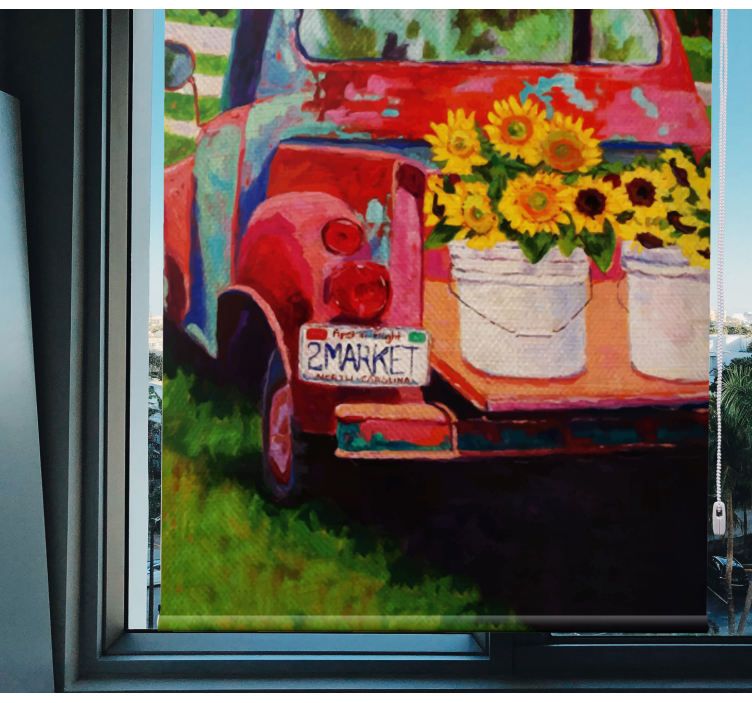 Vintage kamion kytice Květinová roleta - TenStickers