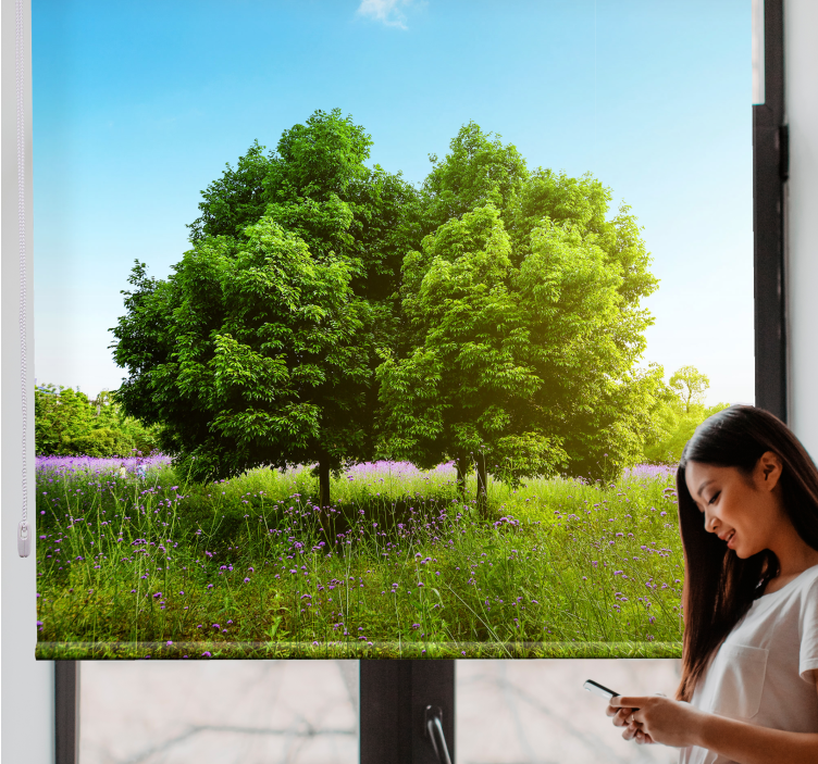 Vysoký jarní strom obývák roleta - TenStickers