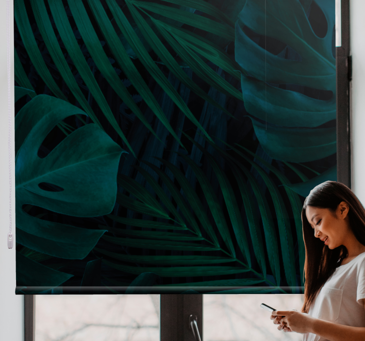 Vzory tropických listů Roleta stromy - TenStickers