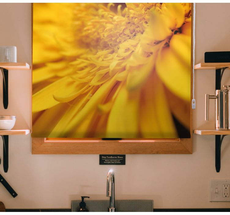 žlutá slunečnice detailní květroleta - TenStickers