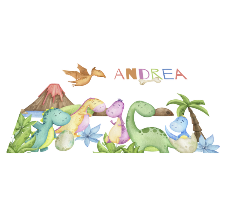 Jurská scéna prostírání se jménem - TenStickers