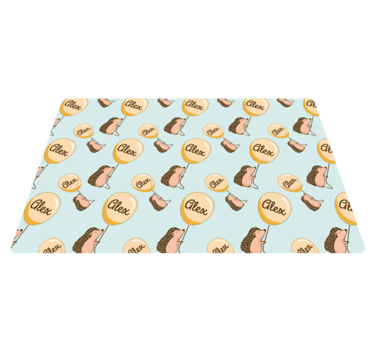 Ježek s balónky se jménem dětské prostírání - TenStickers