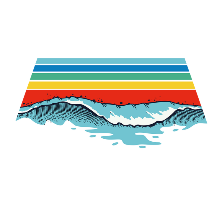 Retro vlny 70. Léta sluneční prostírání - TenStickers