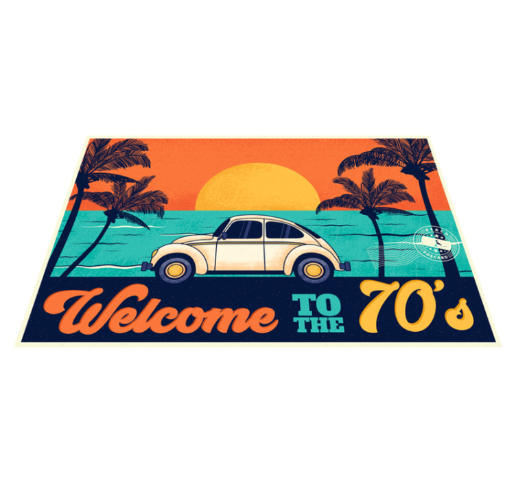 Elegantní prostírání retro plážová scéna 70. let - TenStickers