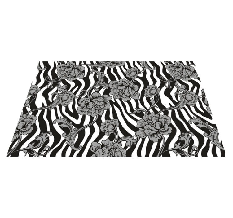 Pruhovaný potisk a ozdobné květiny prostírání - TenStickers