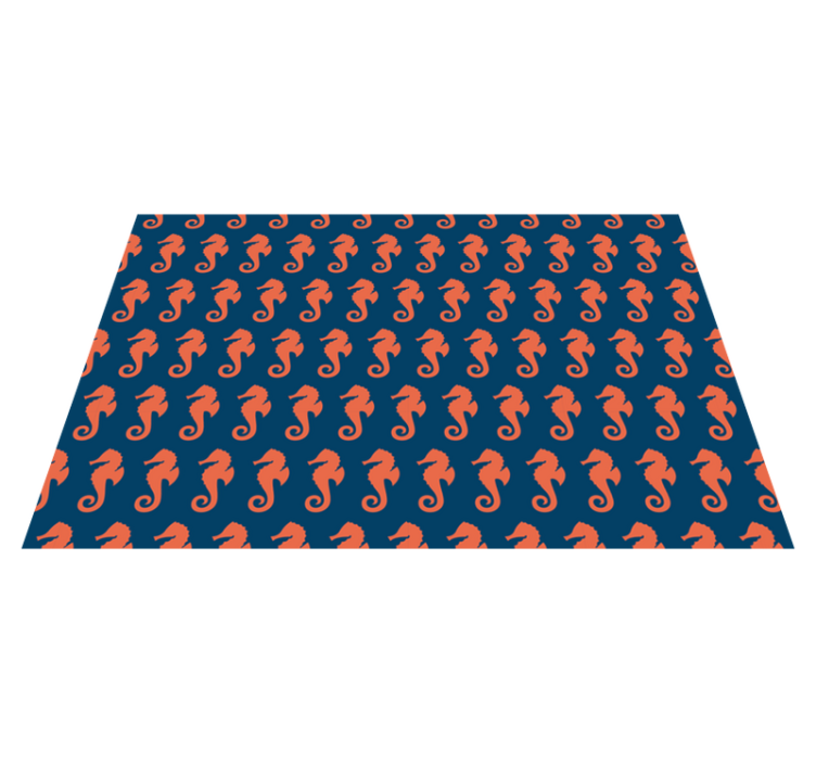 Oranžové mořský koník vzor mořský život prostírání - TenStickers