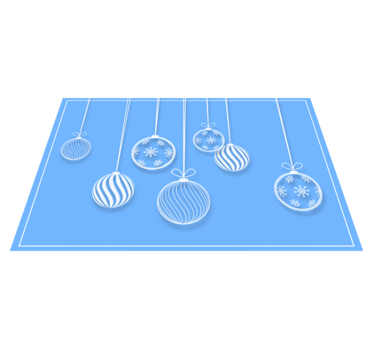 Modré a bílé vánoční bubliny prostírání - TenStickers