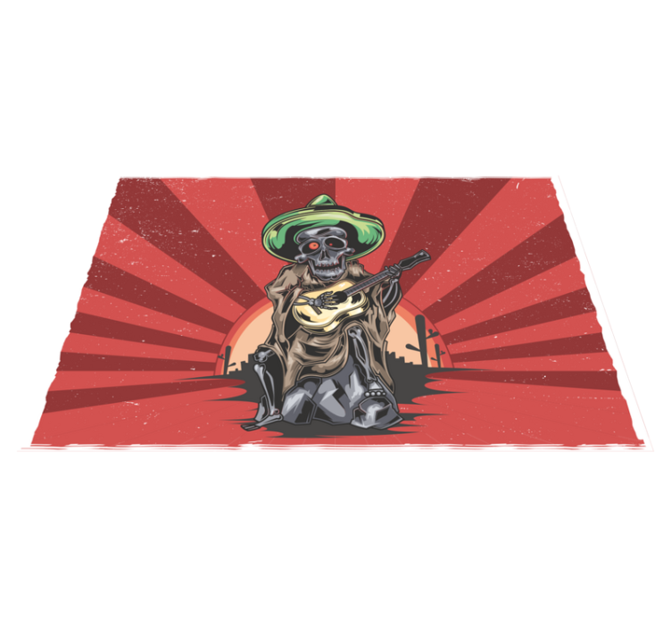 Halloweenské prostírání s kostlivcem mariachi - TenStickers