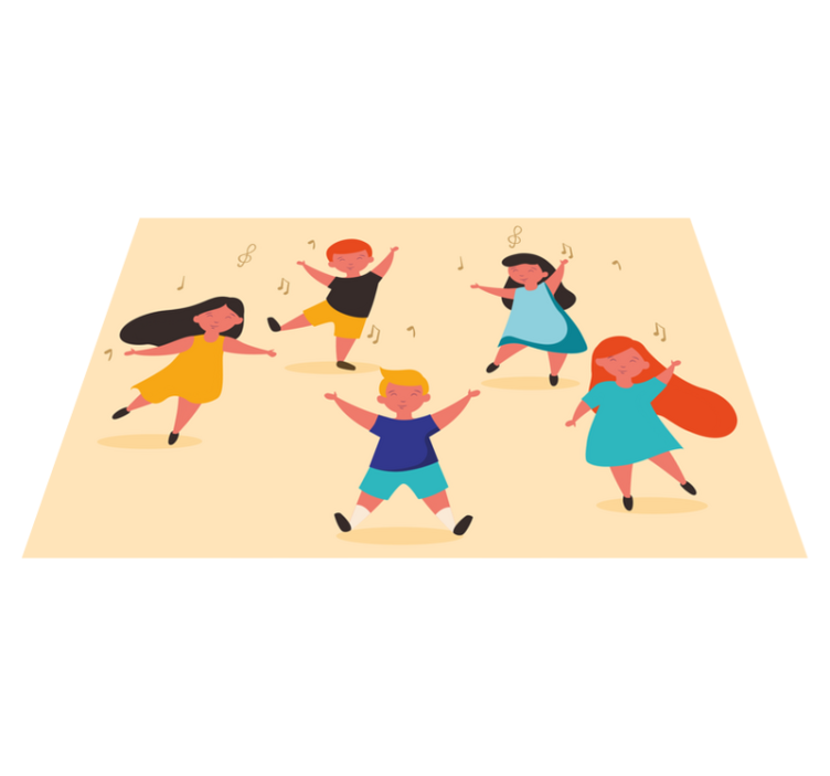 Děti tančí domácí prostírání - TenStickers