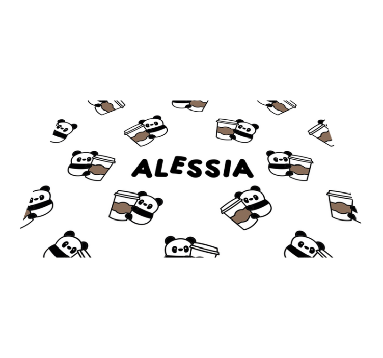 Pandy se jmény přizpůsobenými prostírání - TenStickers